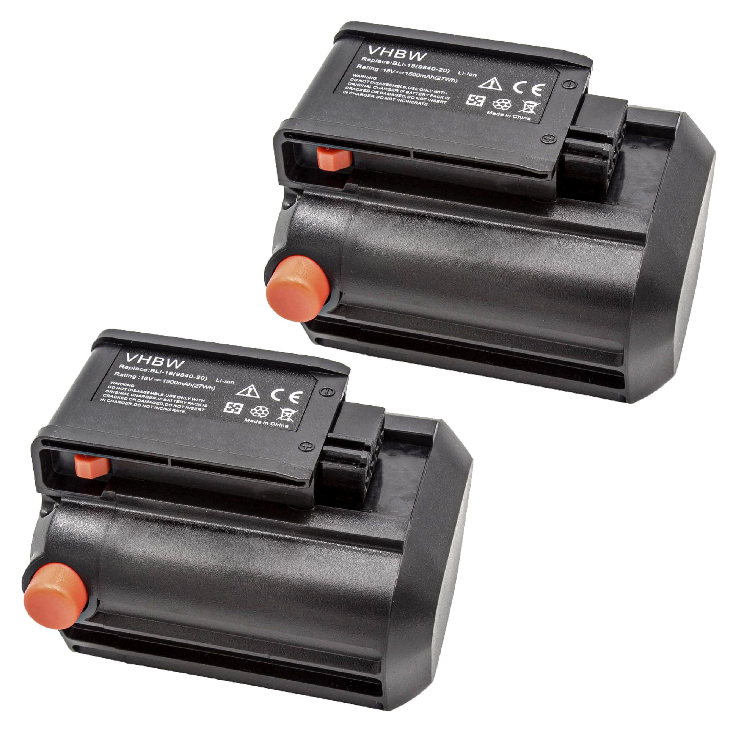 Vhbw 2x Batteries compatible avec Gardena ComfortCut Li-18/50 (9837-20 ...
