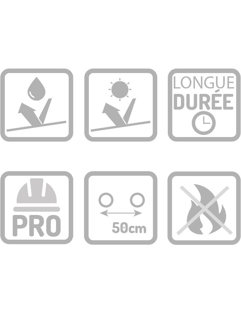 Bâche clôture temporaire M1 150g/m² (Couleur: Noir - Dimensions: 1,76m x 3,41m) - 4