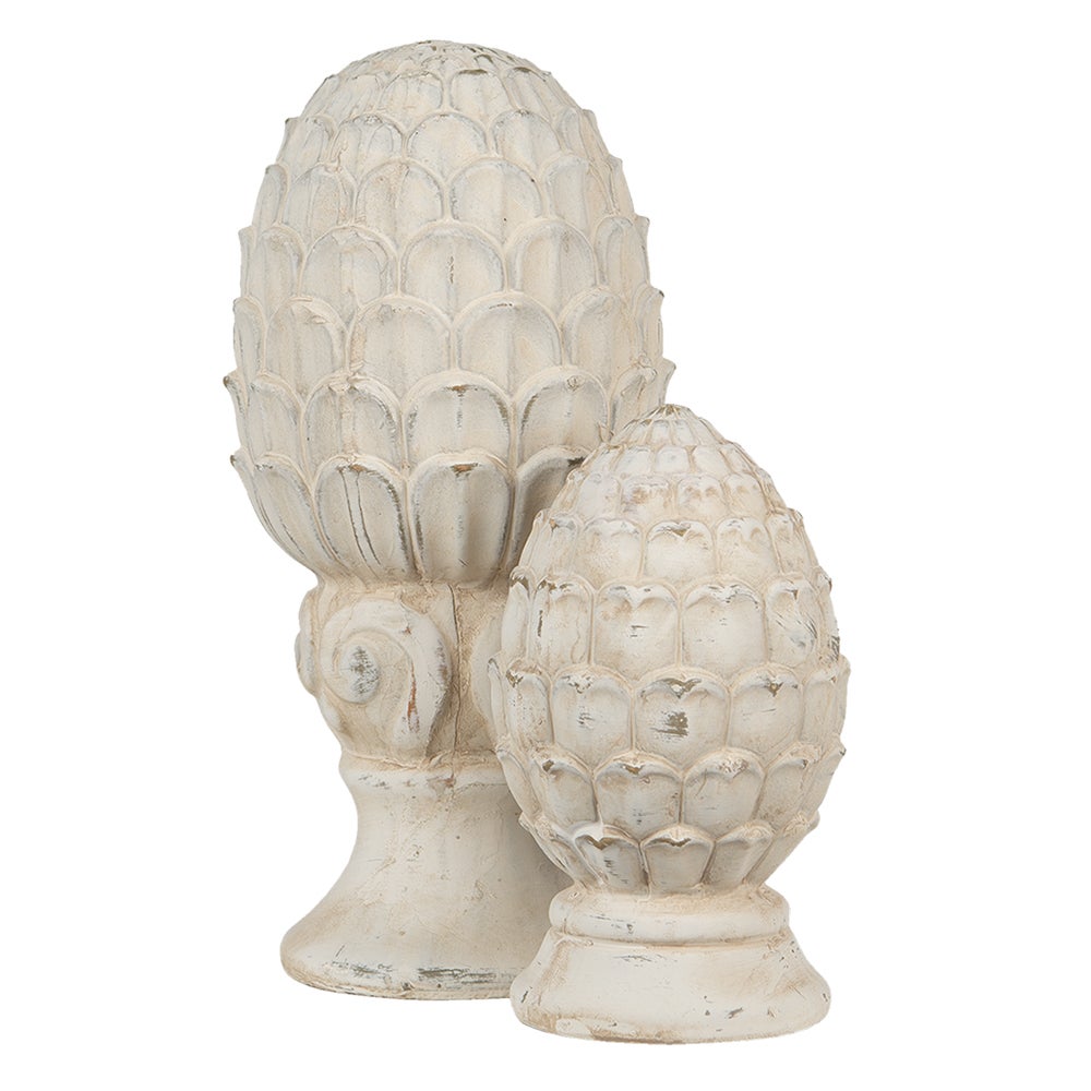 Clayre & Eef Décoration Pomme de pin Ø 10x18 cm Beige - 2