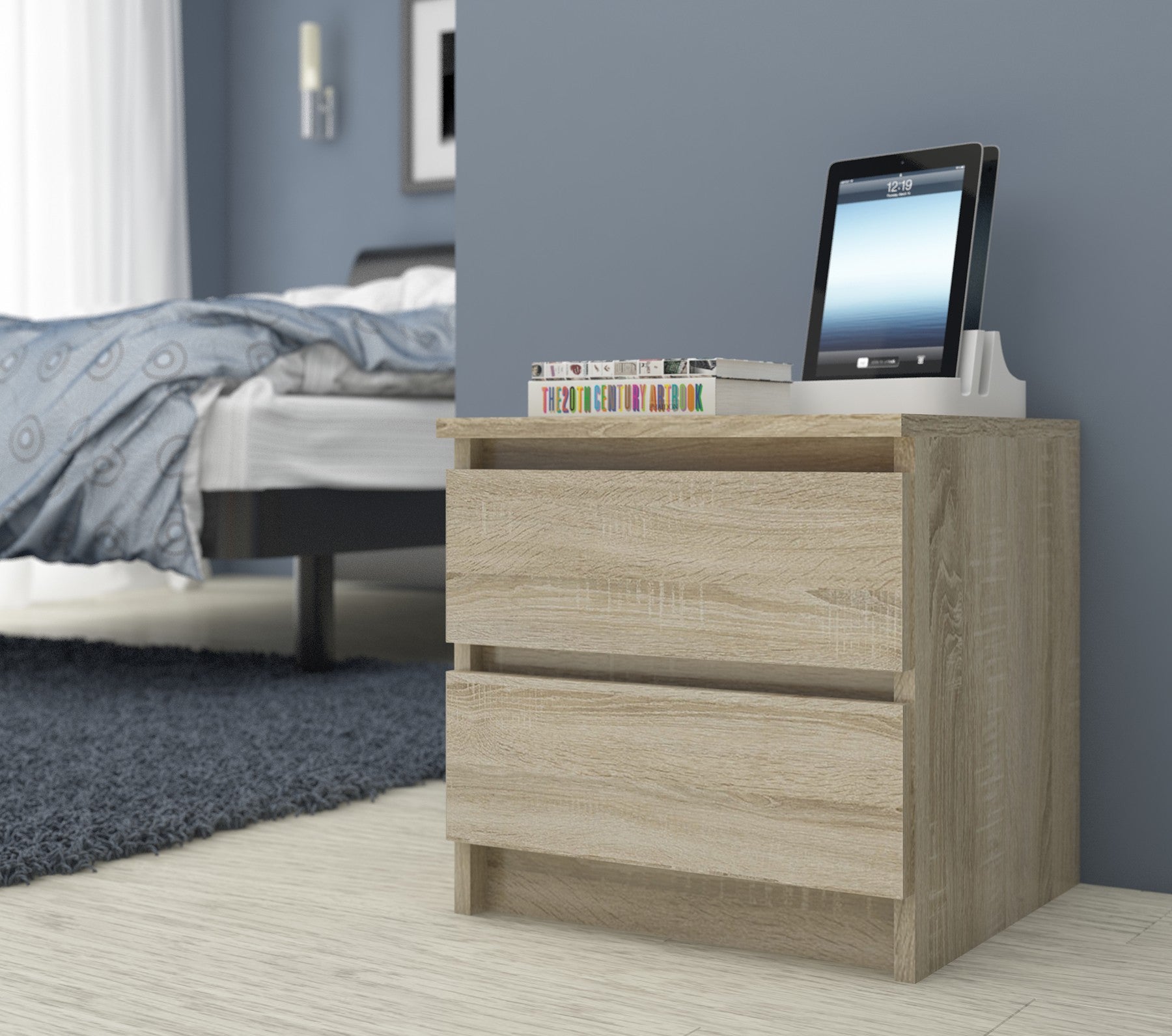 Table de chevet AKORD K60 Chêne Sonoma 60 cm 2 tiroirs façade Chêne Sonoma 60x40x55 cm - 6