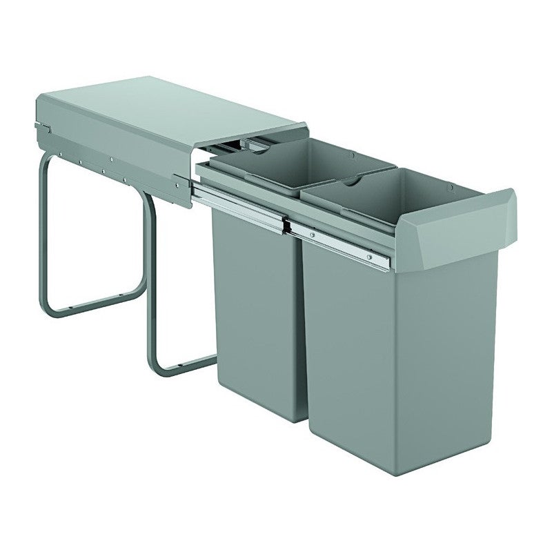 Cos de gunoi Grohe 40855000, 30 l, 300 mm, 255 mm, 450 mm, 410 mm, 400 mm, 2 compartimente, sub chiuveta, Gri