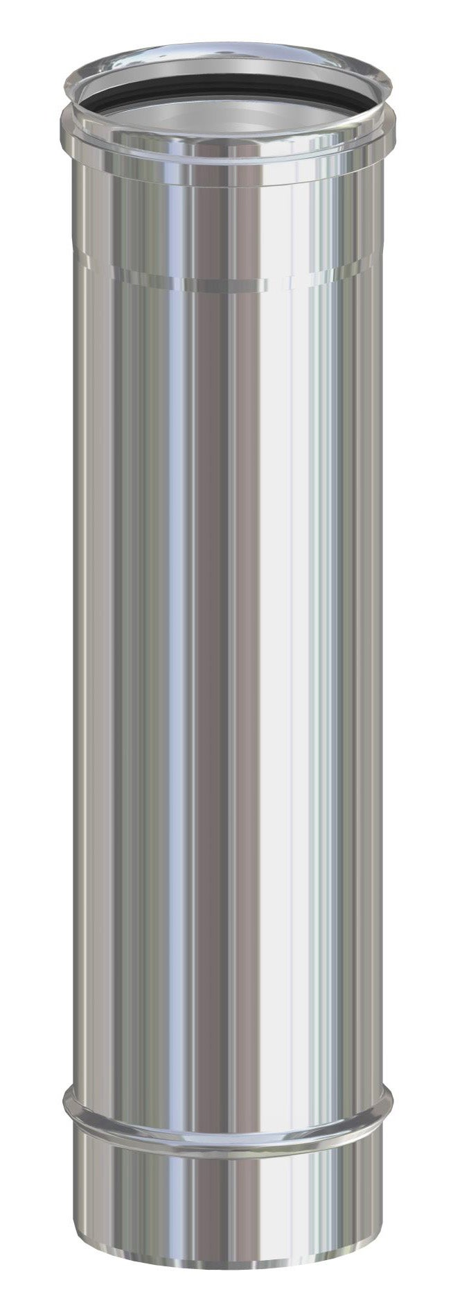 Tubo cm 30 Diam.80mm Monoparete Inox Nero per Stufe e Camini