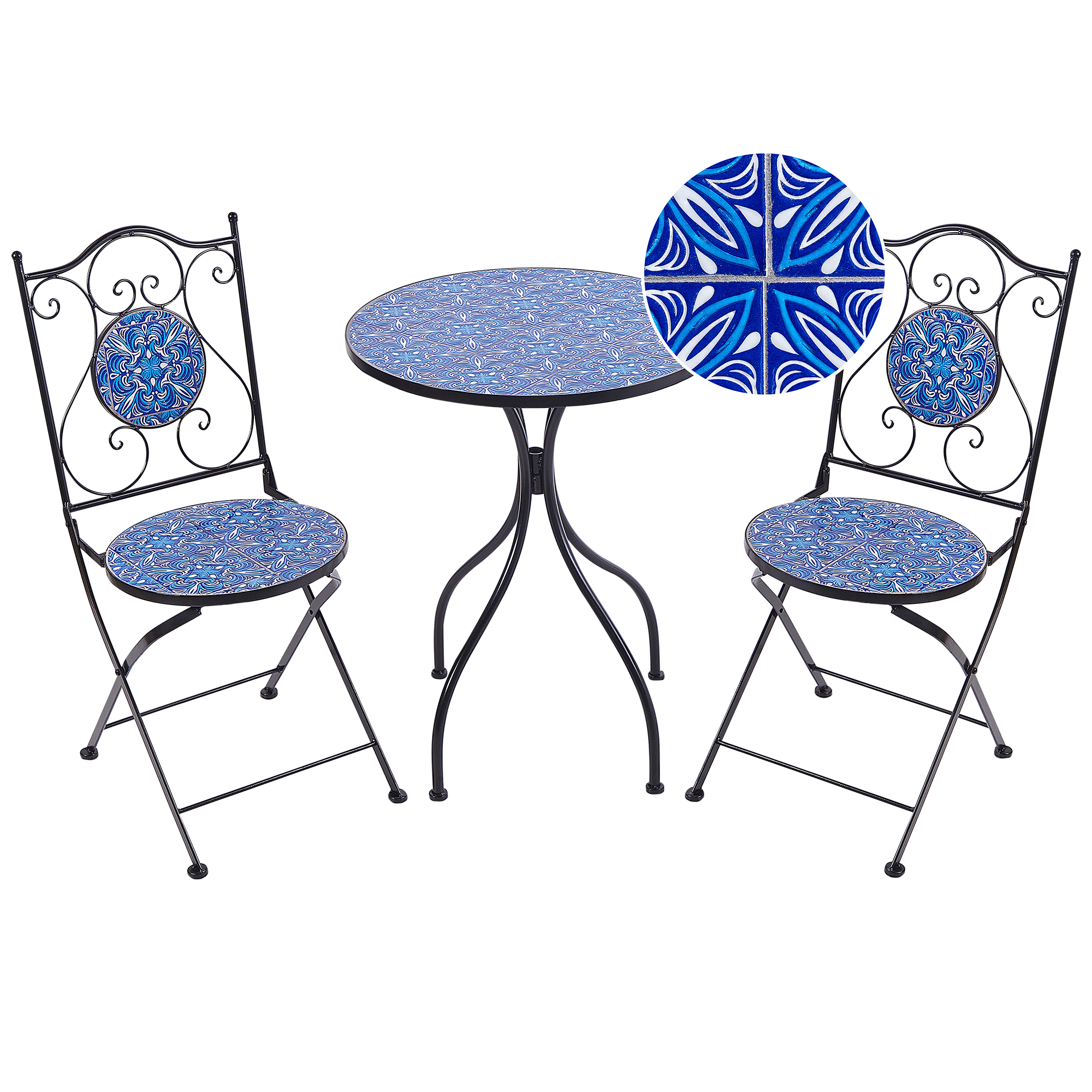 Set mobilier de grădină Pliabil CIGLIANO Metal Negru