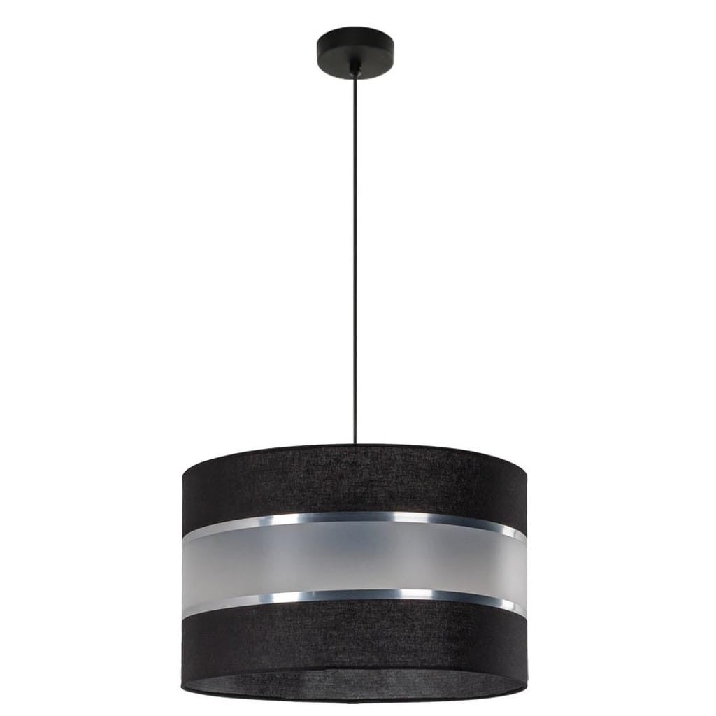Lampa sufitowa wisząca Leone czarno-przezroczysta 1xE27x40W wym: 100 x 40 x 40 cm tkanina Lampex