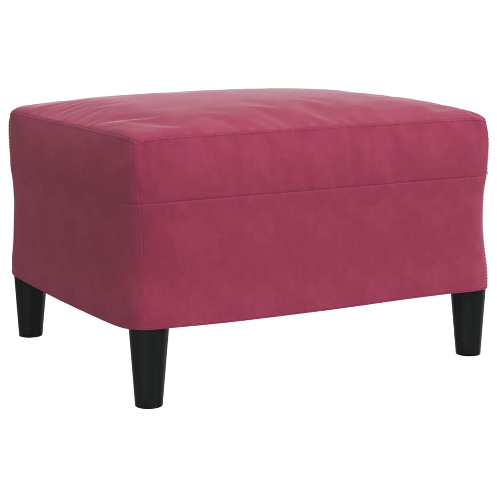 Set di Divani 3 pz con Cuscini Rosso Vino in Velluto vidaXL - 6