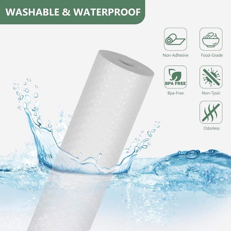 Wkładka do szuflady, nieprzylepna, antypoślizgowa, mata do lodówki, możliwość przycięcia na wymiar (biała/30 x 150 cm)