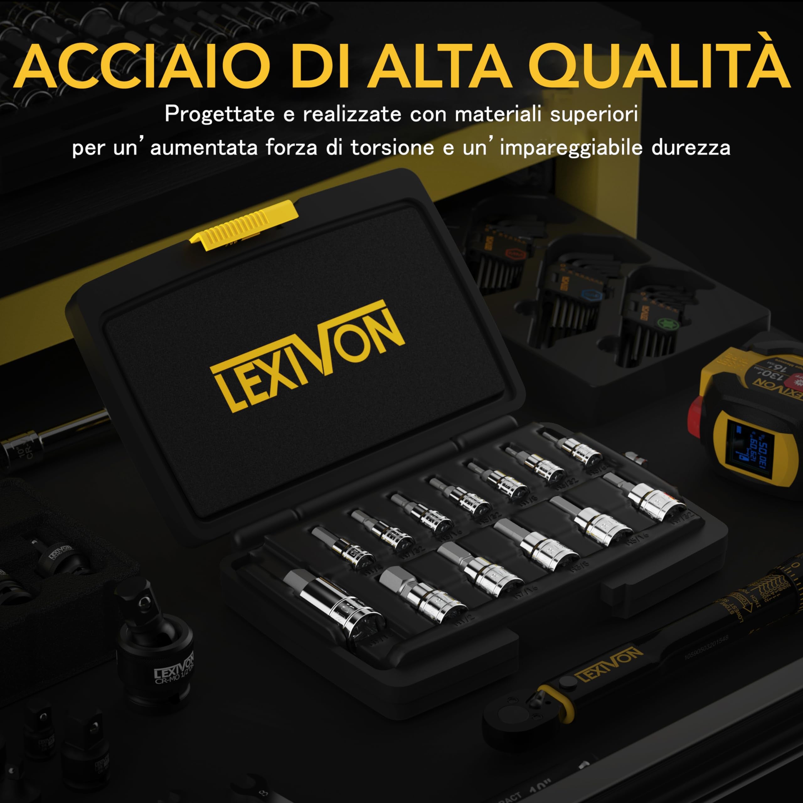 Set 13 Chiavi A Bussola SAE LEXIVON - Per Chiavi Dinamometriche E Avvitatori - In Valigetta