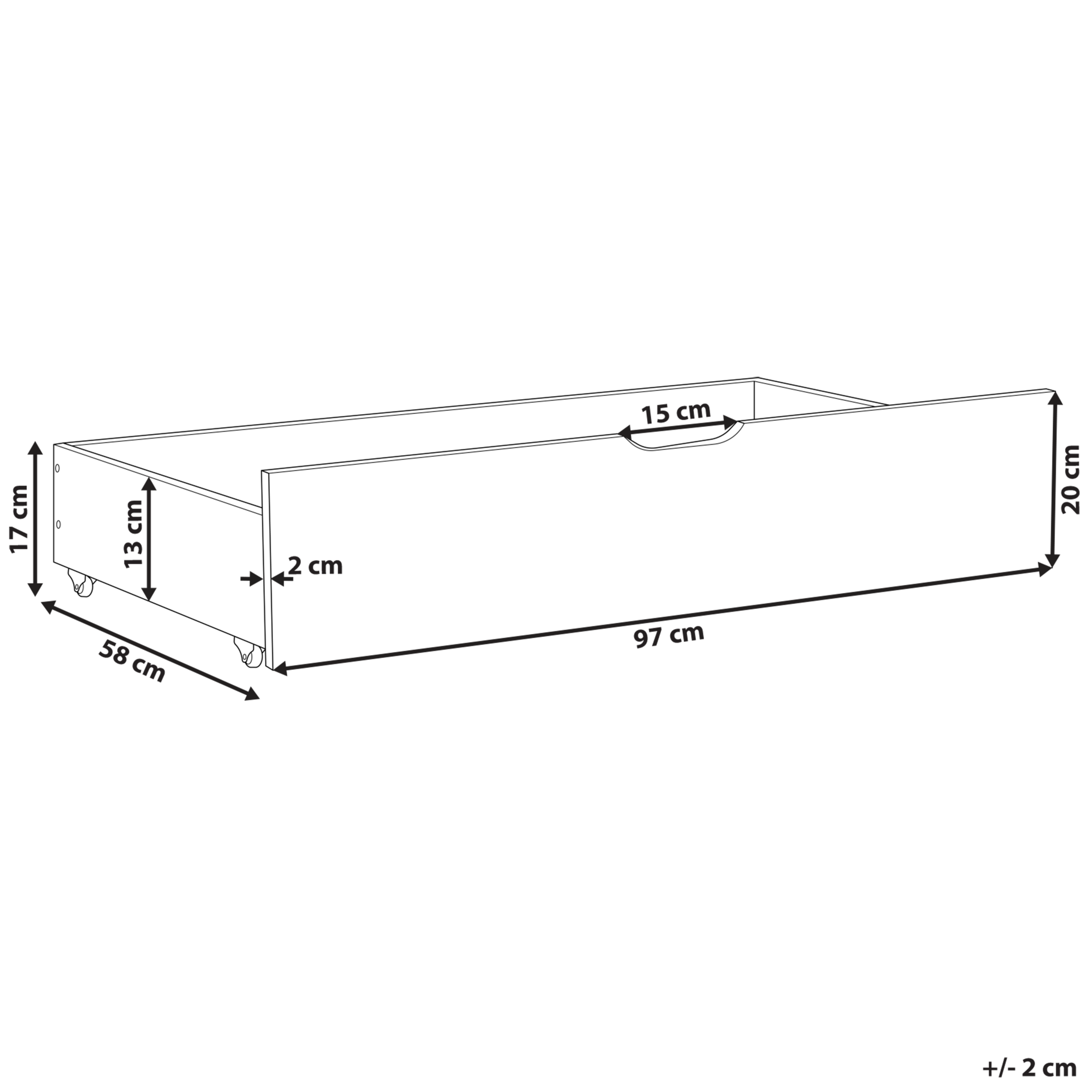 Set di 2 cassetti contenitori per letto Legno di pino RUMILLY Marrone chiaro - 3