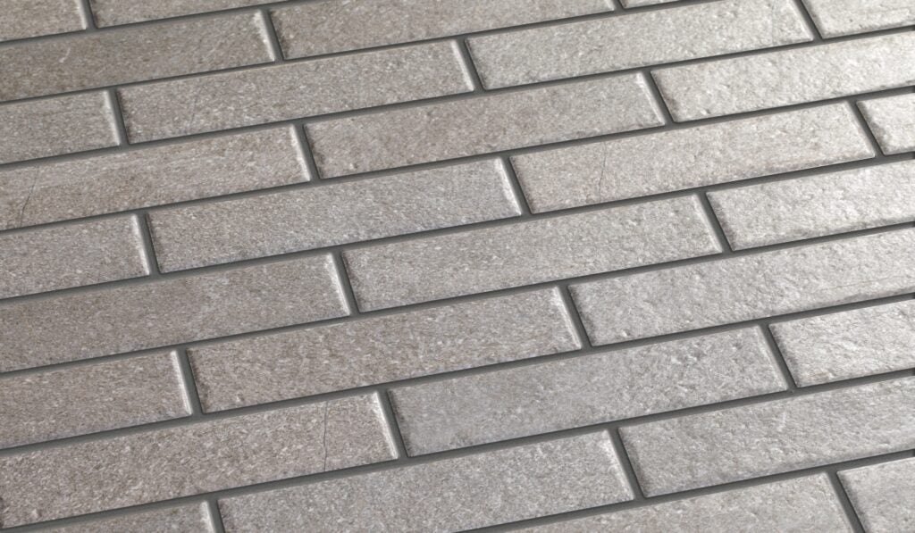 Pavimento y revestimiento porcelánico. BASALT SILVER BRICK 6X25cm ...