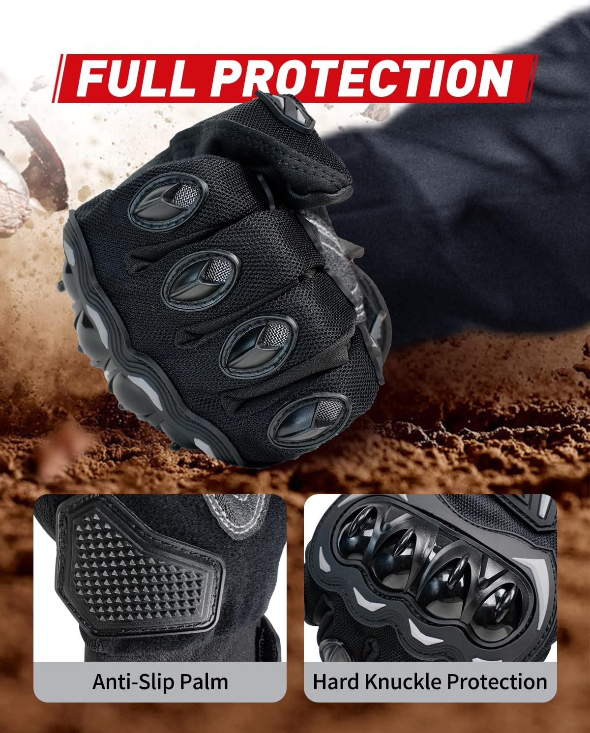 Gants de moto pour homme et femme - Respirants - Écran tactile - Gants de motocross - VTT - Pour la conduite, le cyclisme, la trottinette，2XL - 8