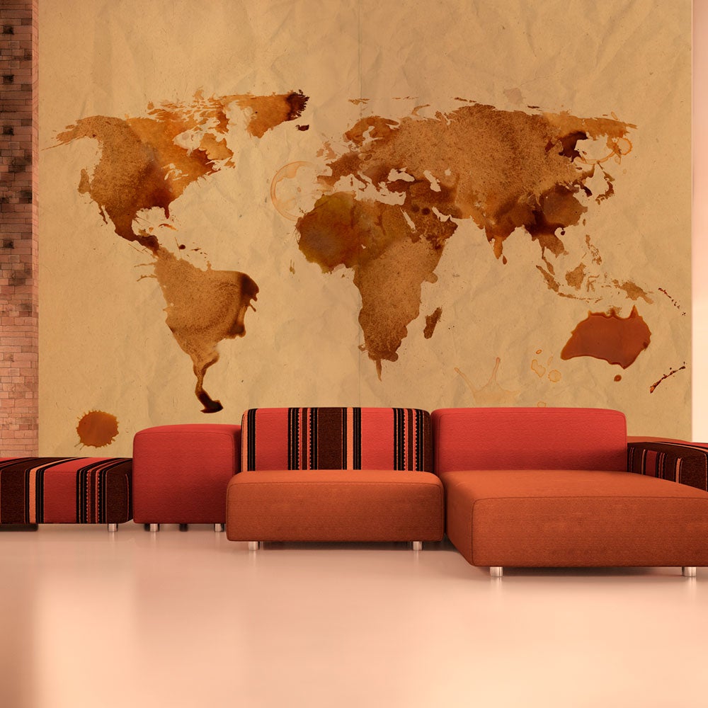 Carte Du Monde Géante Papier Peint 232 X 158 Cm – Murale Politique Pays Colorés, Idéal Décoration Salon Bureau