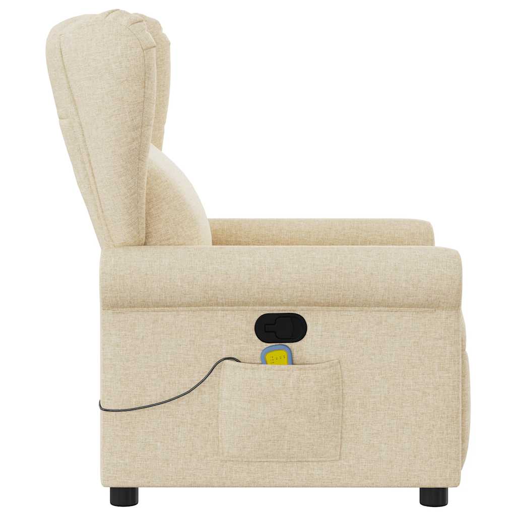 Fauteuil de massage | Fauteuil de relaxation | Chaise de relaxation inclinable Crème Tissu CFW967539 - 4