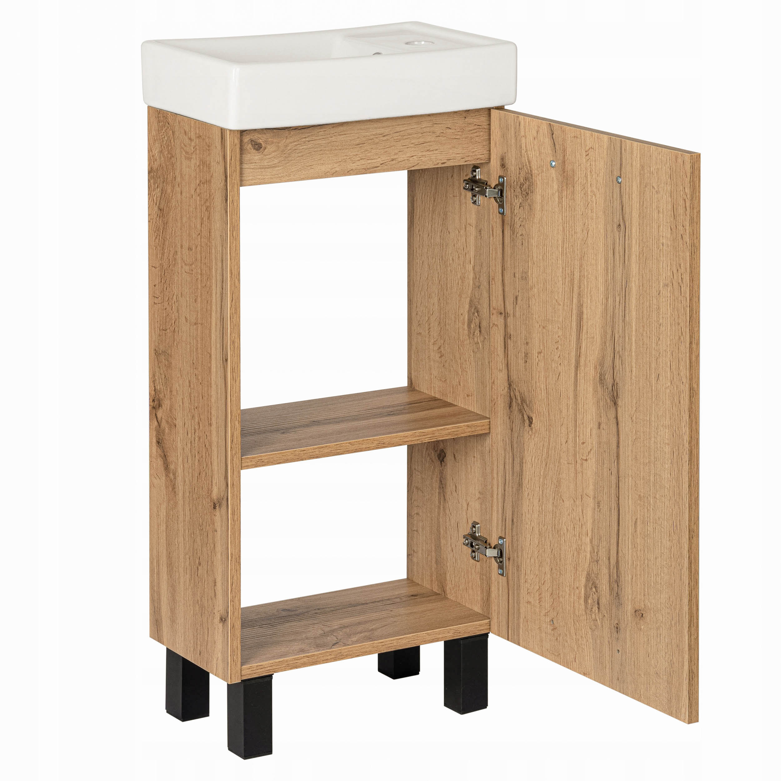 Szafka łazienkowa z umywalką stojąca pod umywalkę dąb wotan loft mała 40 cm - 2