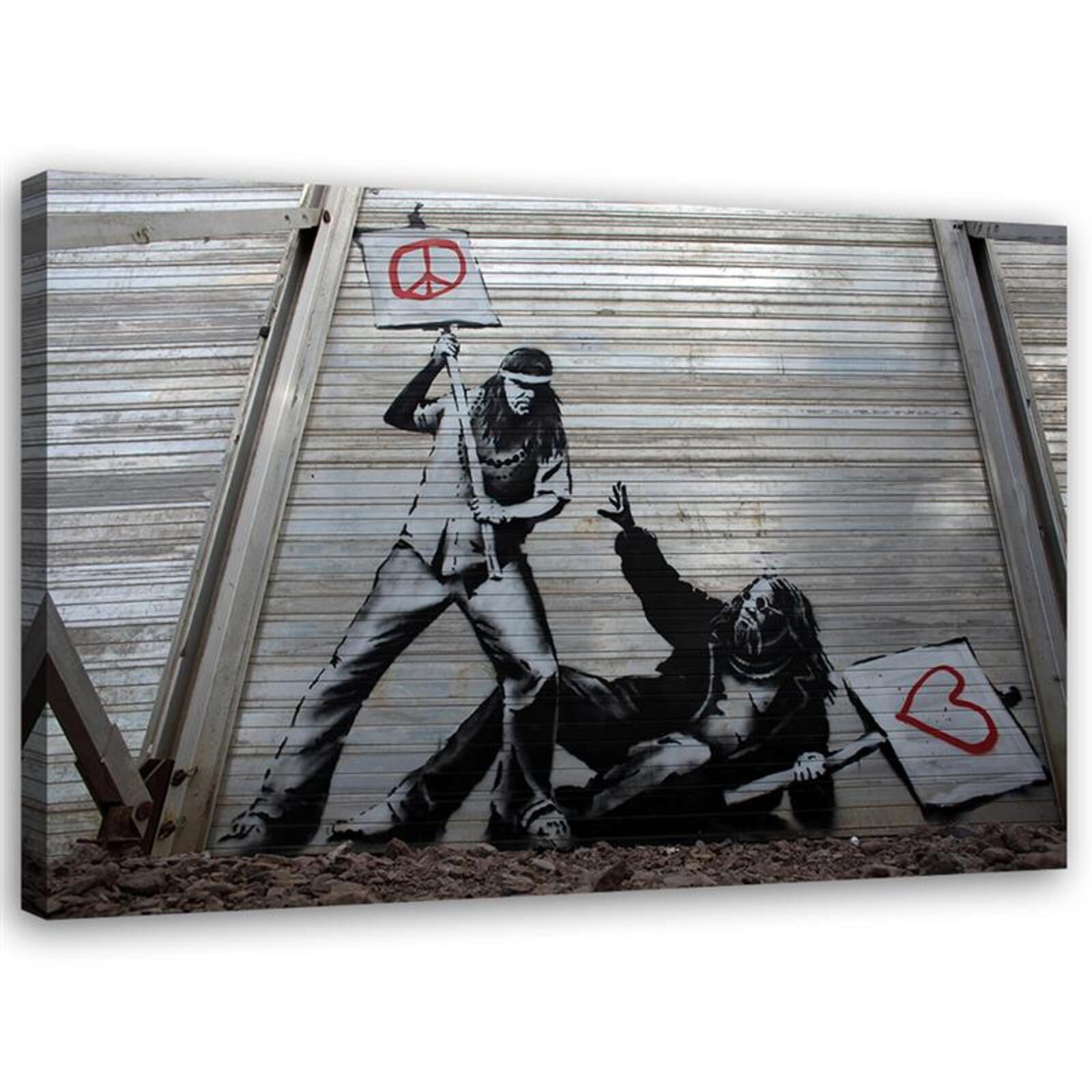 Obraz na płótnie, Banksy Walka pokoju z miłością 120x80