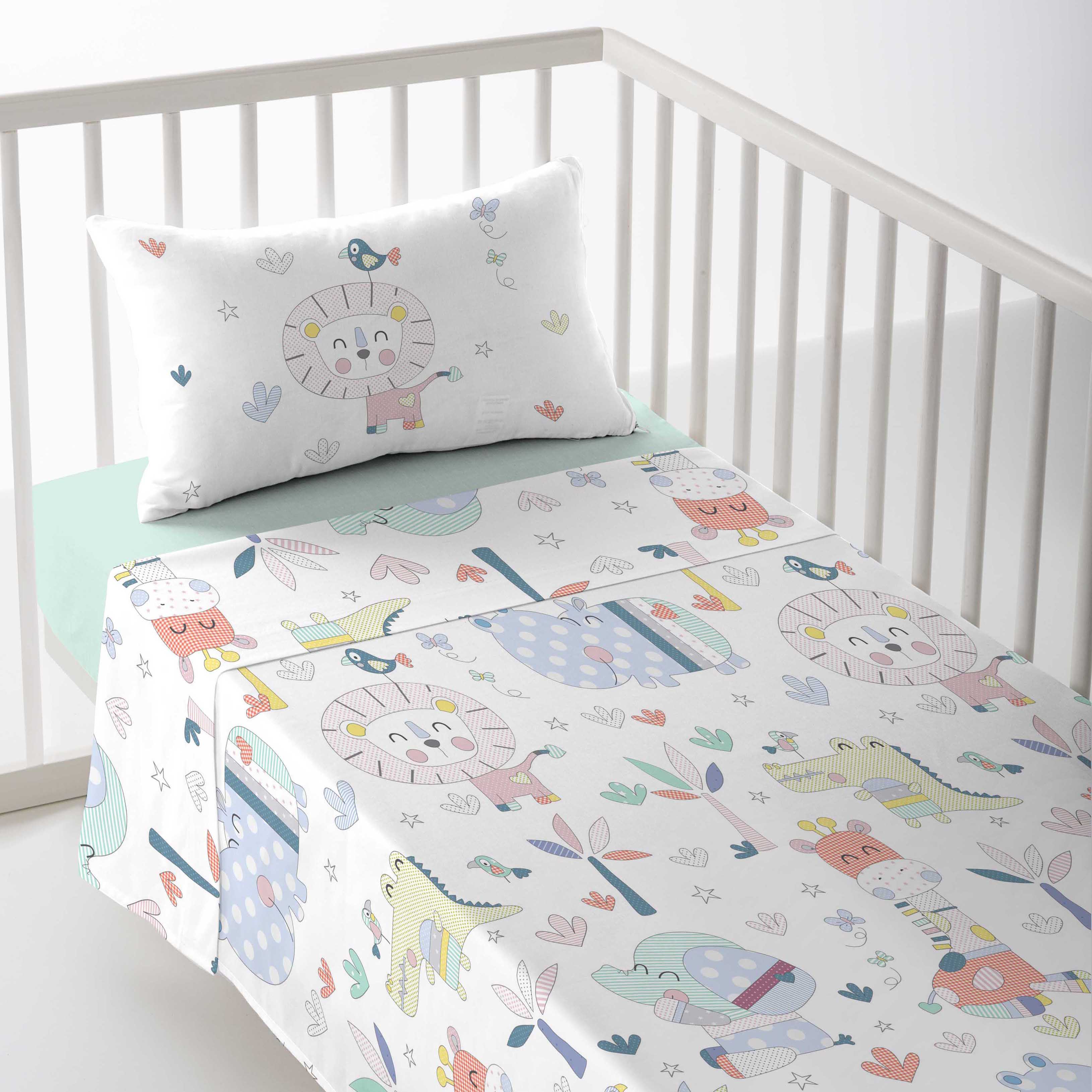 TAIE D'OREILLER RAYURES BLEU PERCALE BIO | ô BÔ LINGE
