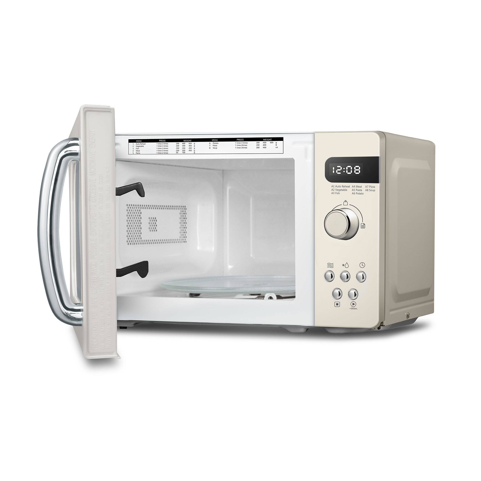 Micro-ondes rétro de 20L - COMFEE CMSRO 20 di cr - 800W - Beige - 2