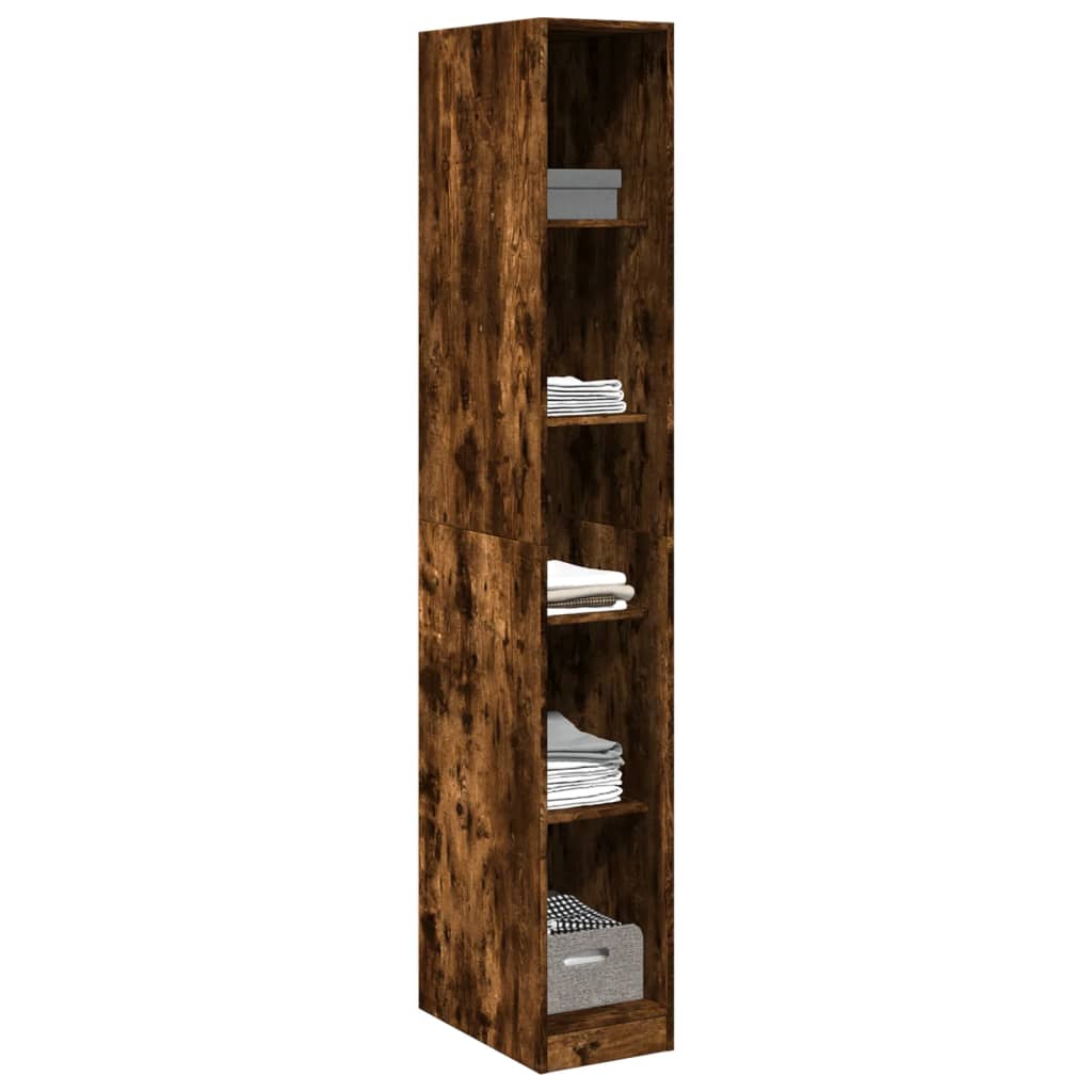 Garde-robe | Armoire de rangement chêne fumé 30x50x200 cm bois d'ingénierie CFW933066 - 3