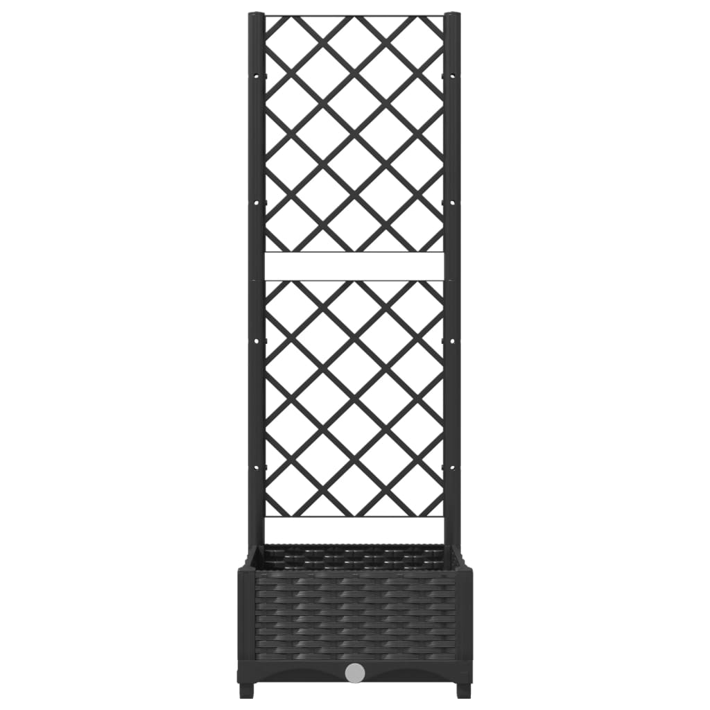 Maison Exclusive - Vaso de jardim com treliça preto 40x40x121,5 cm PP - 4
