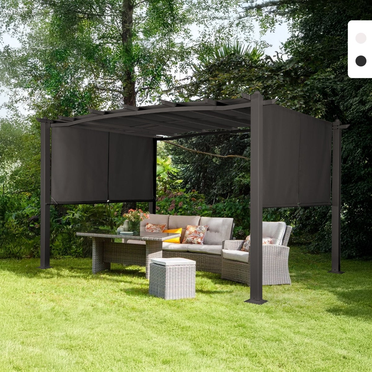 Gazebo da esterno giardino in alluminio rettangolare 3x4m Barbados ...