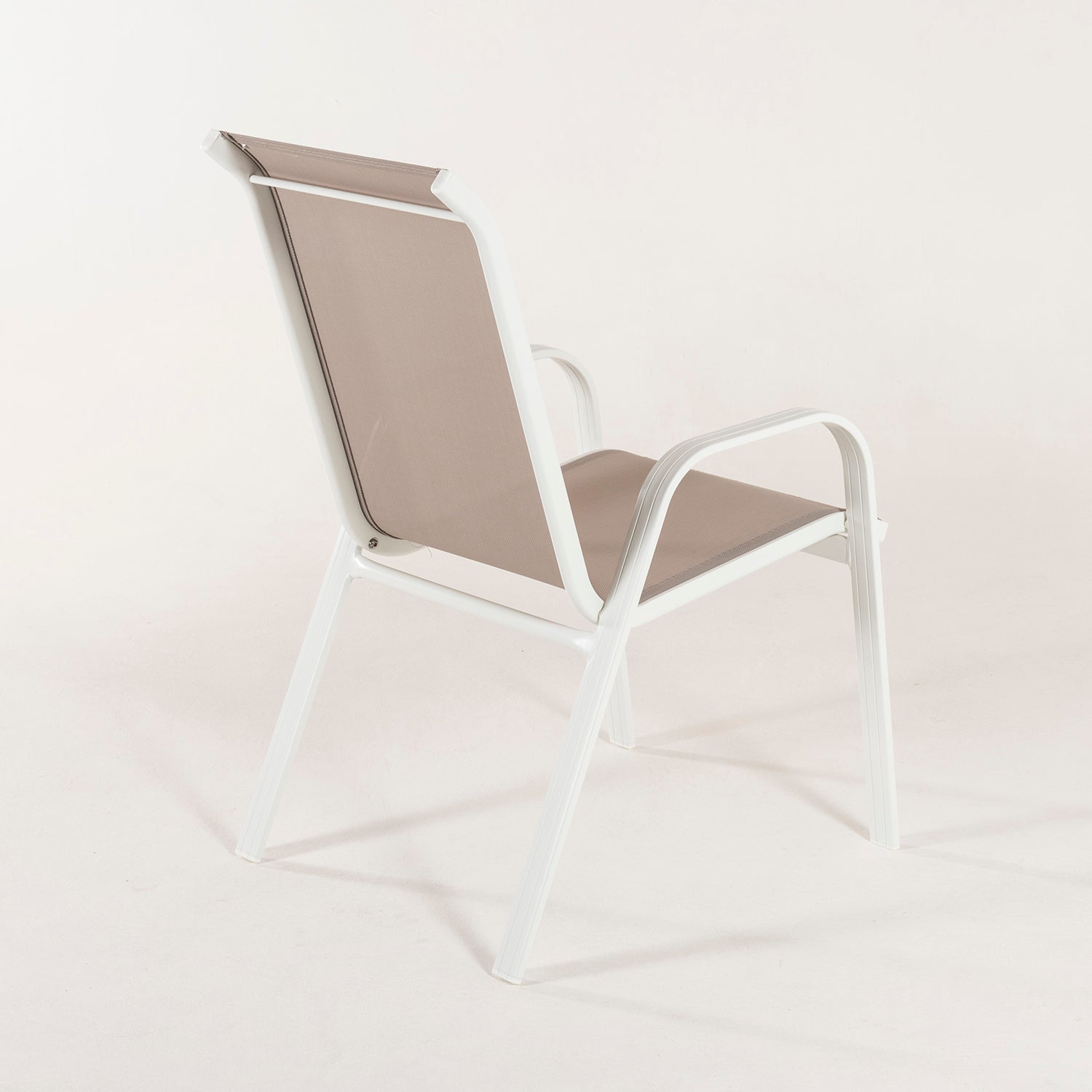 Sillón de terraza apilable en aluminio blanco reforzado de alta estabilidad - 4