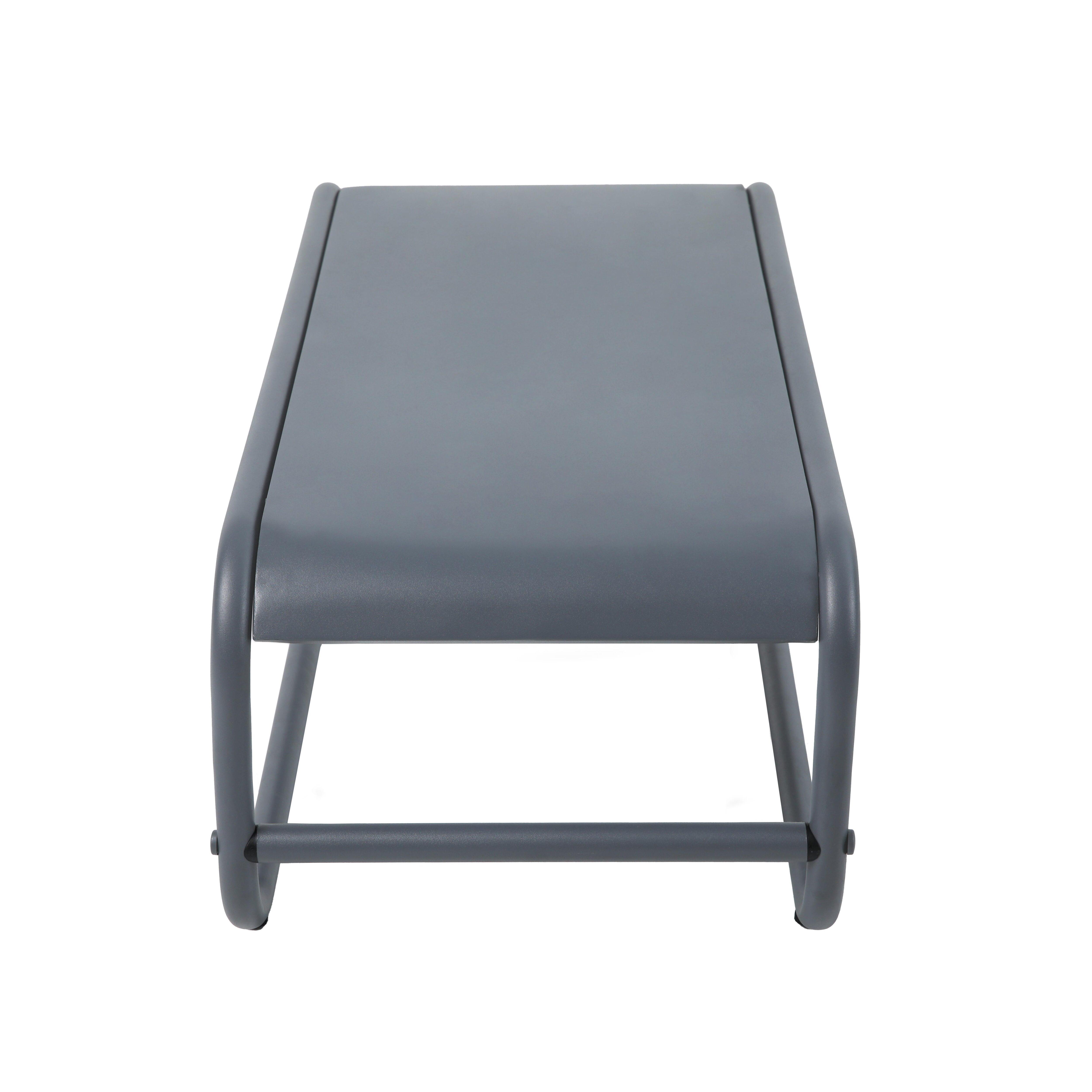 Table basse de jardin en métal 85x40x30 cm gris, Mixi - Oviala - 6
