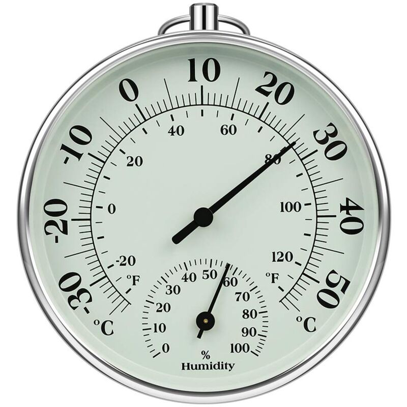 Miernik temperatury i wilgotności powietrza wewnątrz i na zewnątrz, monitor temperatury i wilgotności, średnica 10 cm
