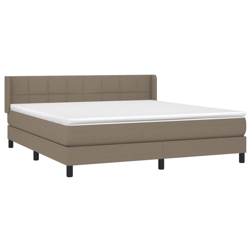 Sommier à lattes avec matelas taupe 160x200 cm en tissu - 3