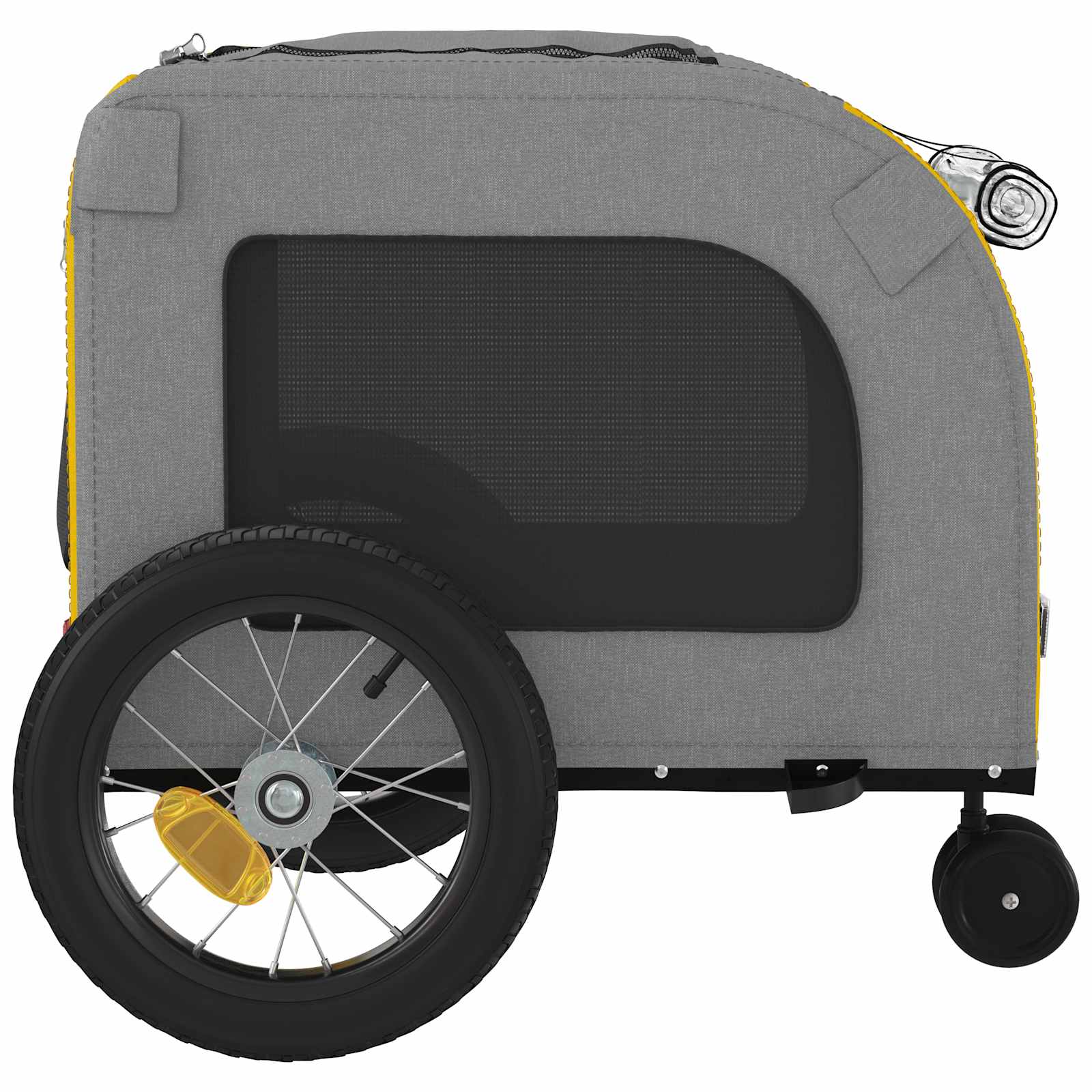 Remorque de vélo pour animaux Jaune et Gris 125 x 53 x 54 cm vidaXL - 7