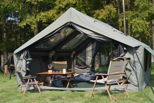 Tenda da campeggio con 9 ripiani, tessuto Oxford e telaio in Tenda da campeggio con 9 ripiani, tessuto Oxford e telaio in