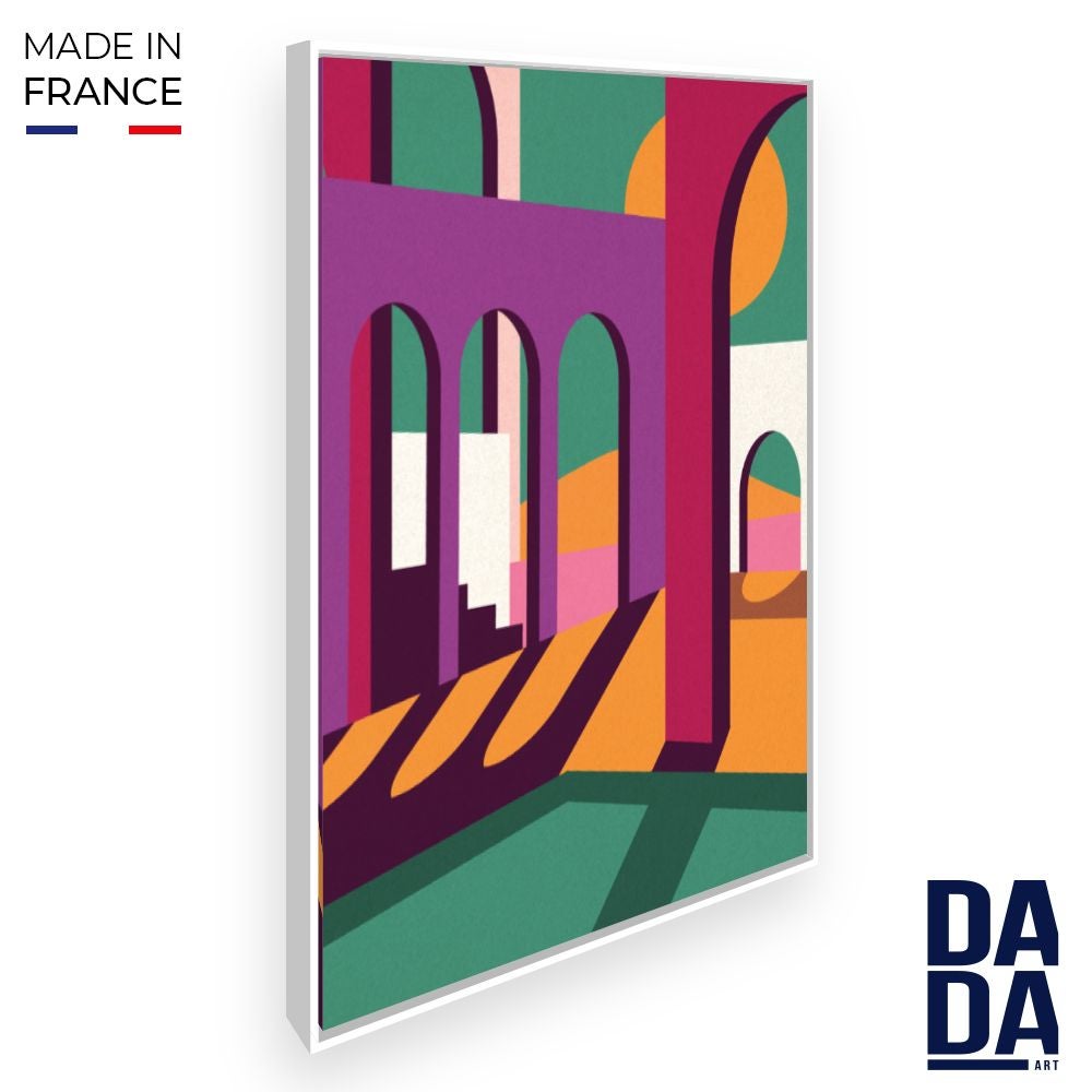 ARCHE, Oeuvre sur toile étirée, encadré Blanc