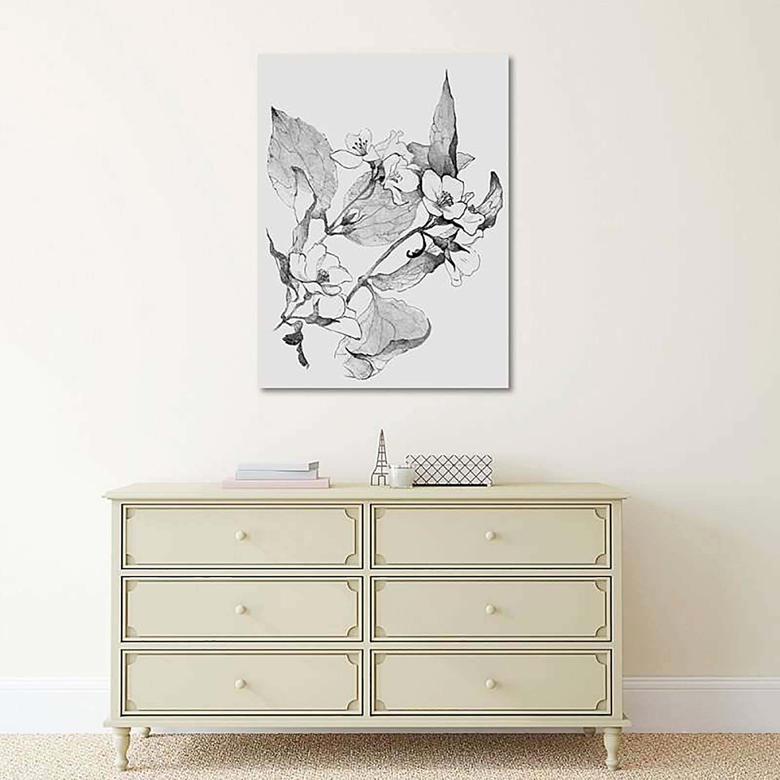 Tableau bois branches en fleurs - 50 x 70 cm - 5
