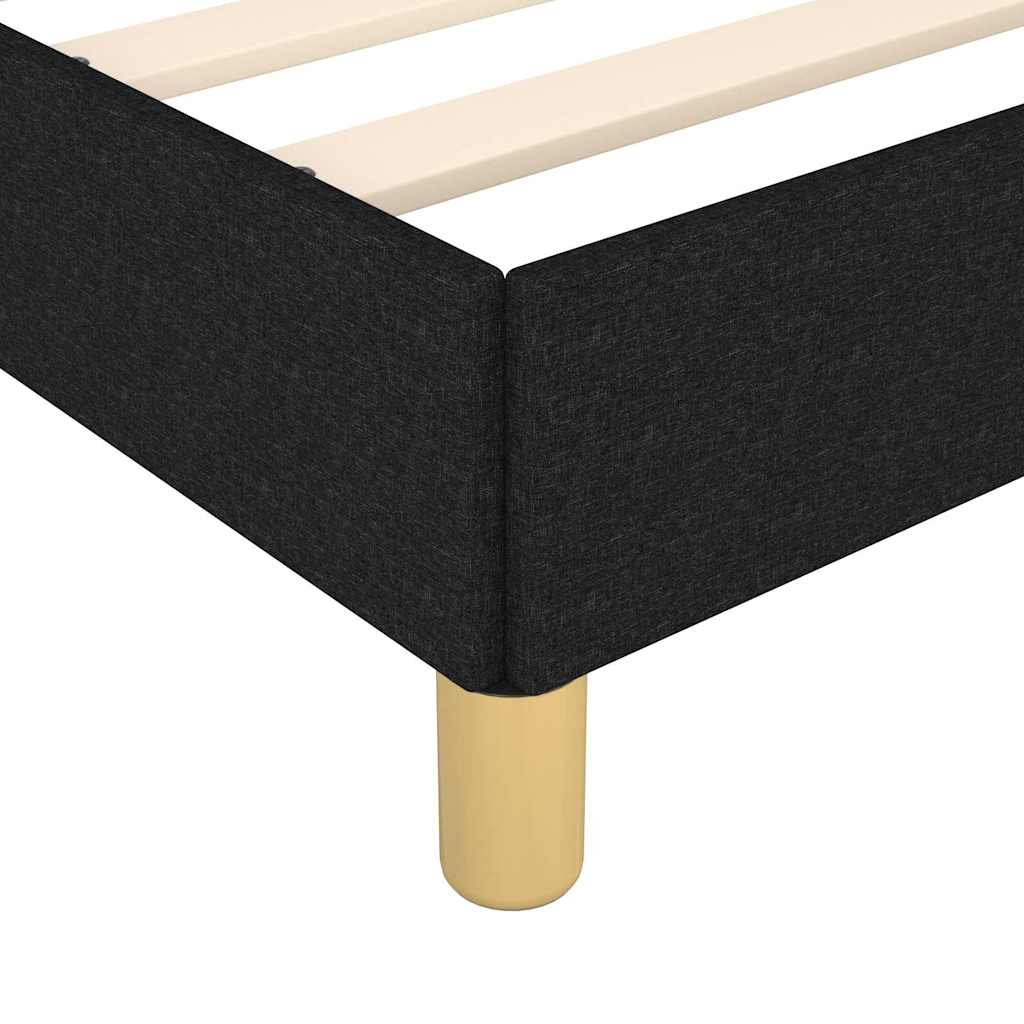 Cadre de lit sans matelas noir 200 x 200 cm tissu - 7