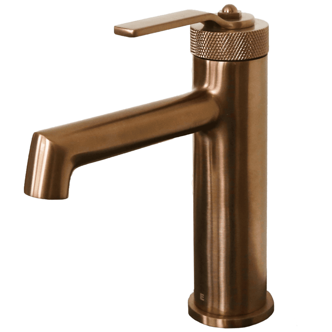 Molette bateria umywalkowa niska szczotkowana miedź