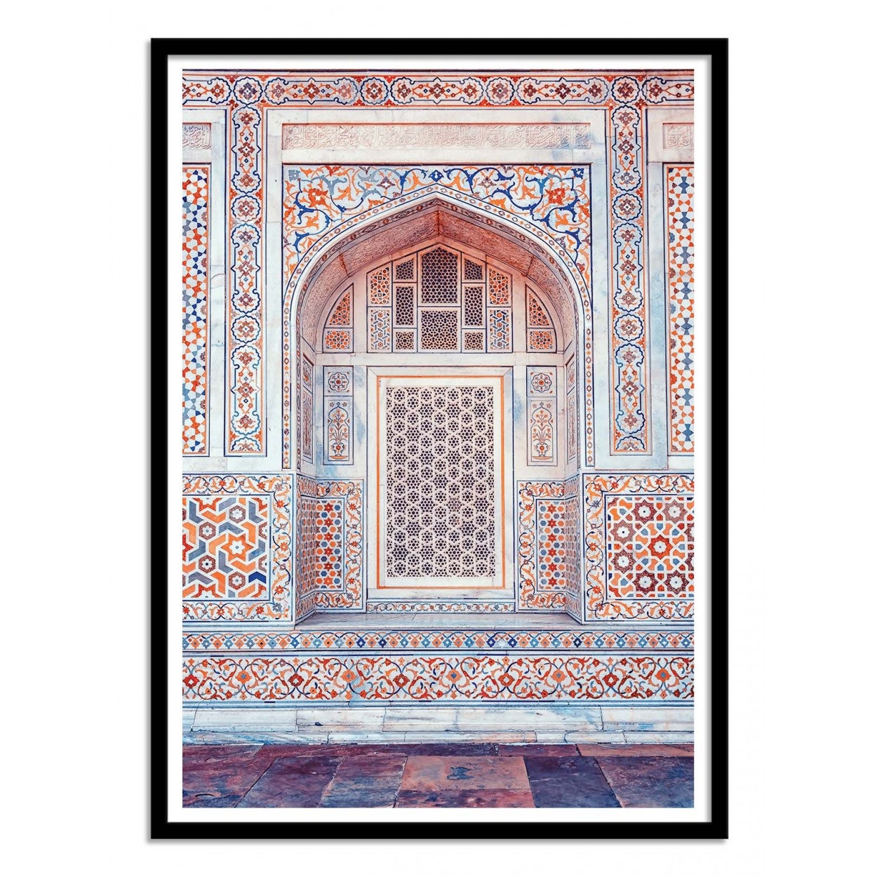 Art-poster - indian architecture - manjik pictures - con marco negro 50 x 70 cm