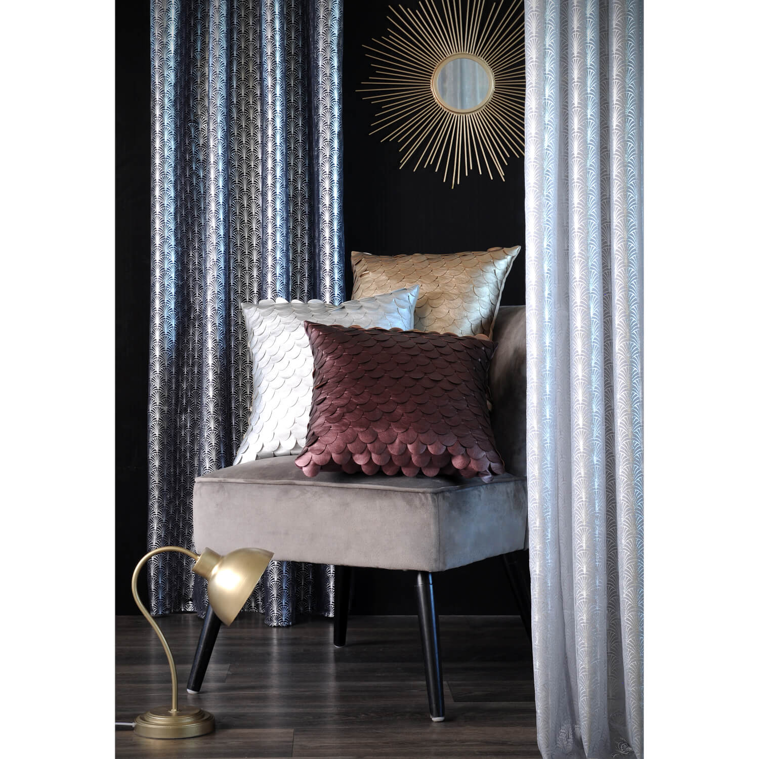 Coussin écailles brillantes 40x40cm - 40x40cm - Gris - 4