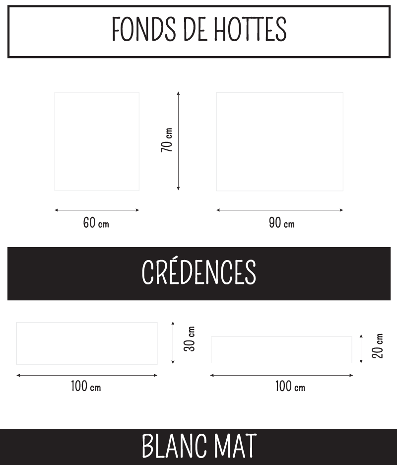 Pannello da cucina adesivo BIANCO OPACO MAT 100 cm x 20 cm Ma Nouvelle Déco - 3
