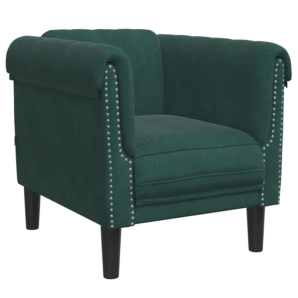 Zerodis Fauteuil Vert foncé 62x79x79 cm Velours ZE013 - Maison