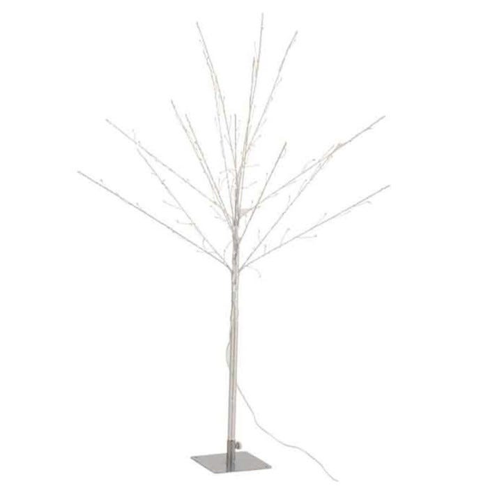 Arbre De Vie Métal Argenté Sur Socle Bois - Sculpture Déco Intérieur Moderne 23x27 Cm