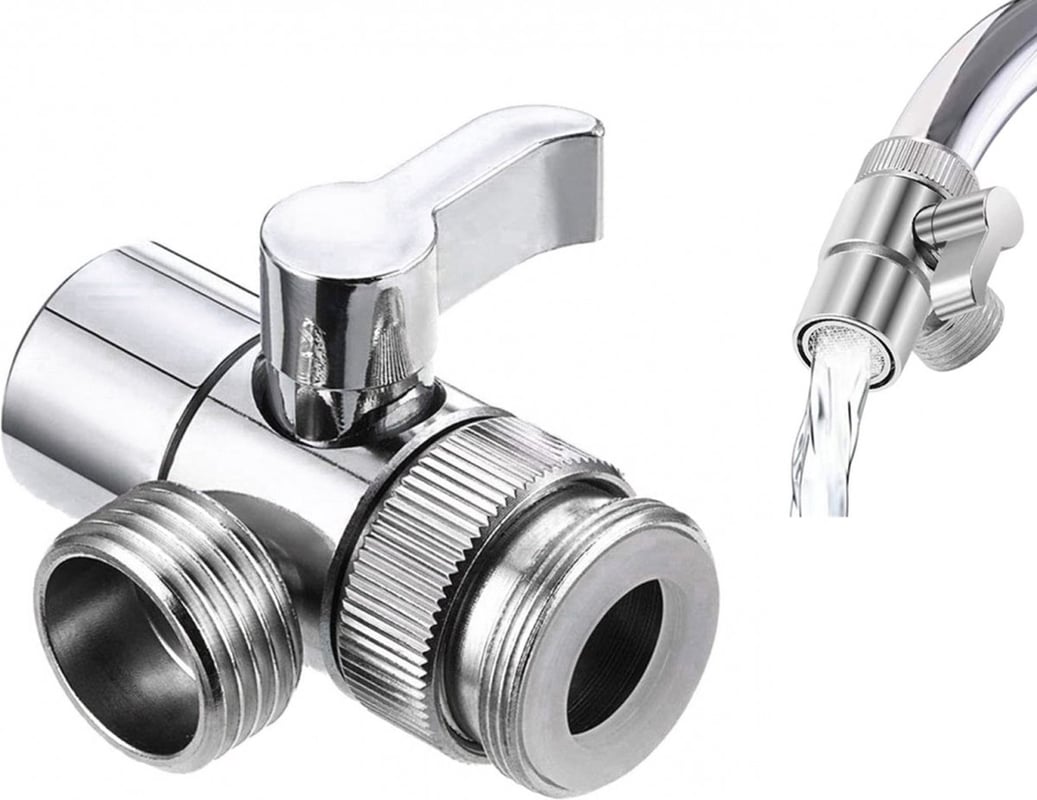 Zawór przełączający do kranu, złączka 1/2", zawór przełączający do prysznica, trójdrożny zawór przełączający, adapter do prysznica