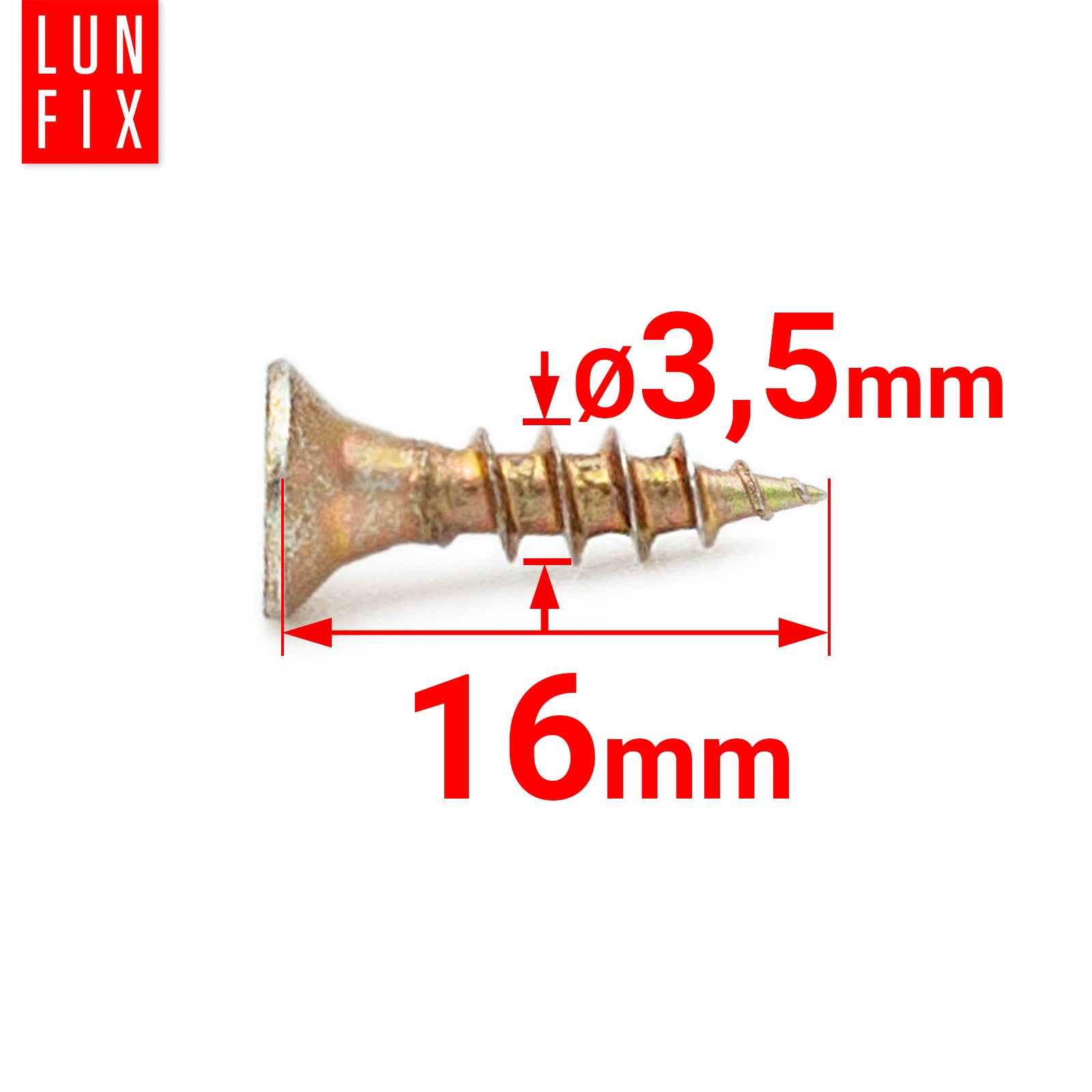 Wkręty do drewna uniwersalne 3,5x16mm 2000szt. - 2