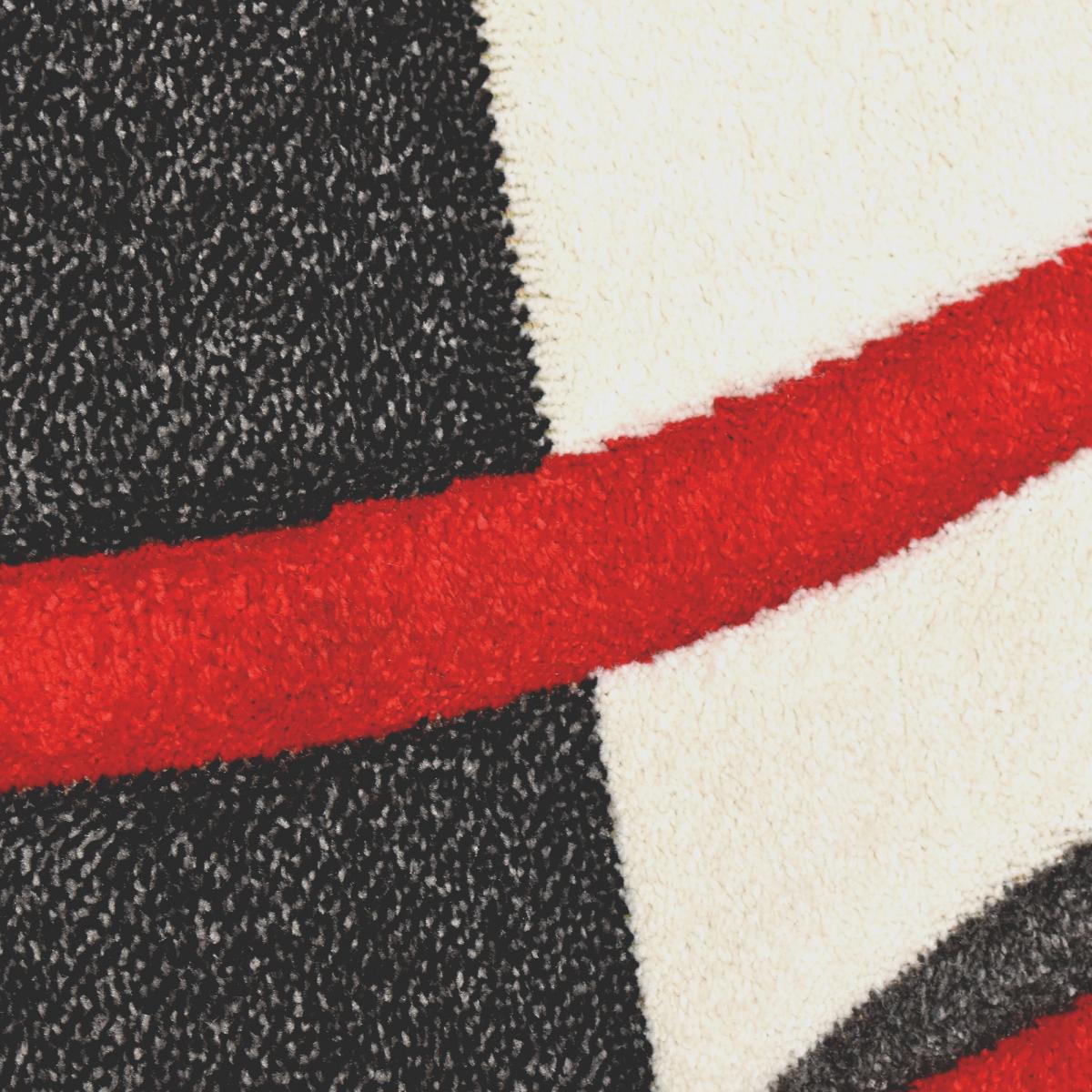 tapis salle à manger 200x290 tissé rouge rectangle motif damier LYN8 COMMA - 6