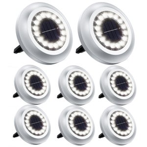 HTN - Set Di 2 Luci Da Giardino Per Esterni Solari Freddi A Led Bianco Ip55 Impermeabile Per Illuminazione Del Patio Scale Recinzioni Jiujiuso 8221675063639