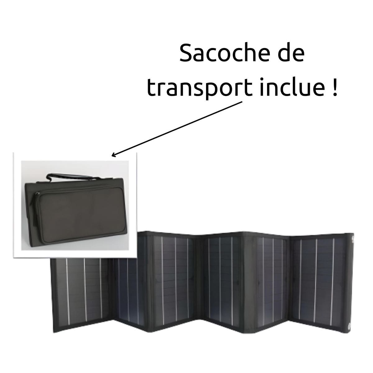 Panneau solaire portatif pliable SolarTec 60 - 60W 18V 3,3A - 6 pans monocristallins - Port USB A/C - Câble DC - Protec - 2