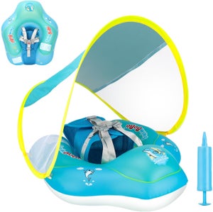 Bouée Bébé Piscine Avec Toit Pare-Soleil UPF50+ – Aide à La Natation Pour Enfants De 3 à 36 Mois, Flotteur Sécurisé