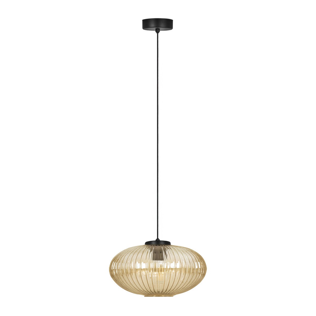 Lampa wisząca DROP bursztynowo-czarna 1xE27x20W szkło wym:90x30x30cm IP20 Kaja