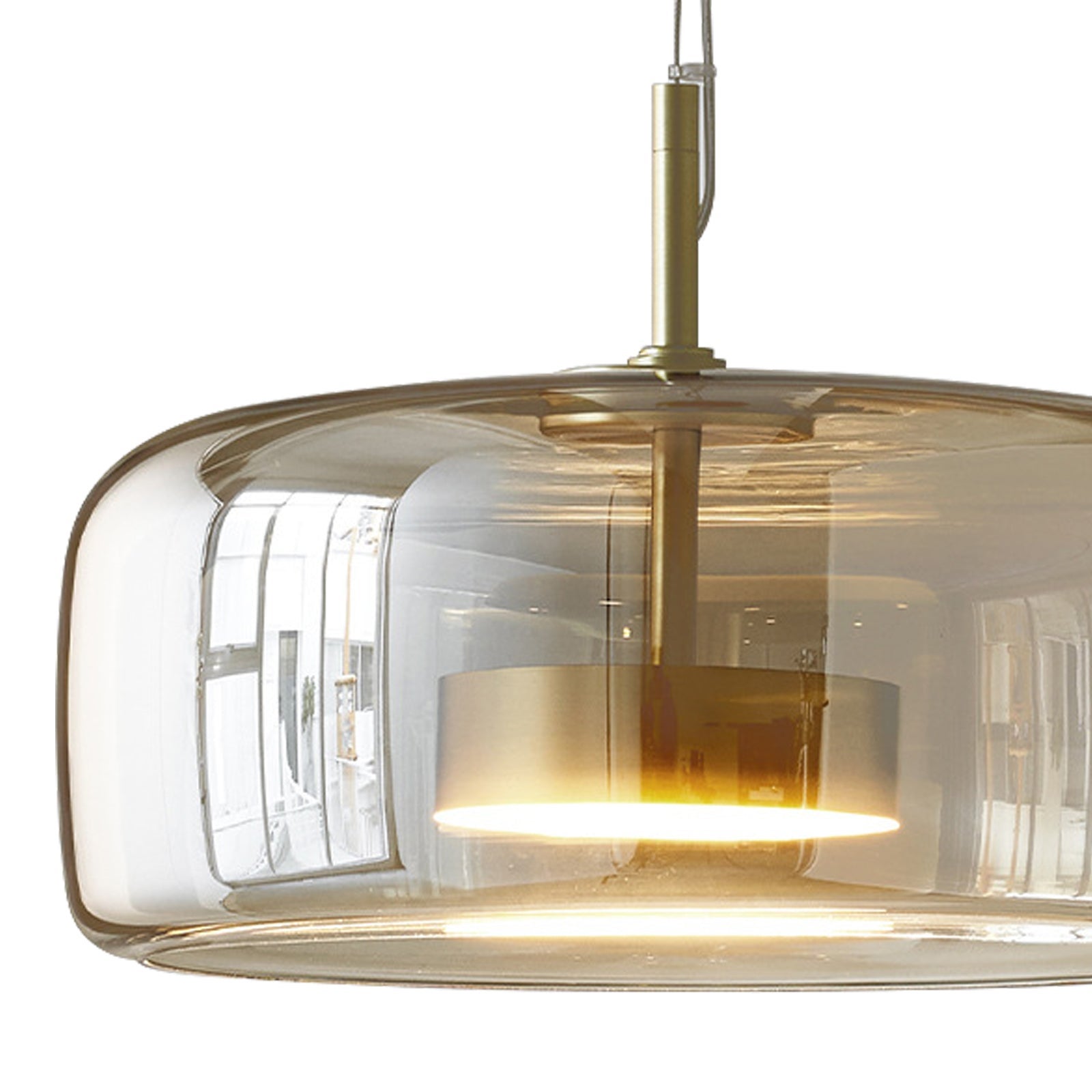Lustre ARTURESTHOME, E27 Éclairage de Plafond en verre, Or , Retro Lampe de Plafond pour Salon Cuisine Chambre, D38CM x H17cm - 3