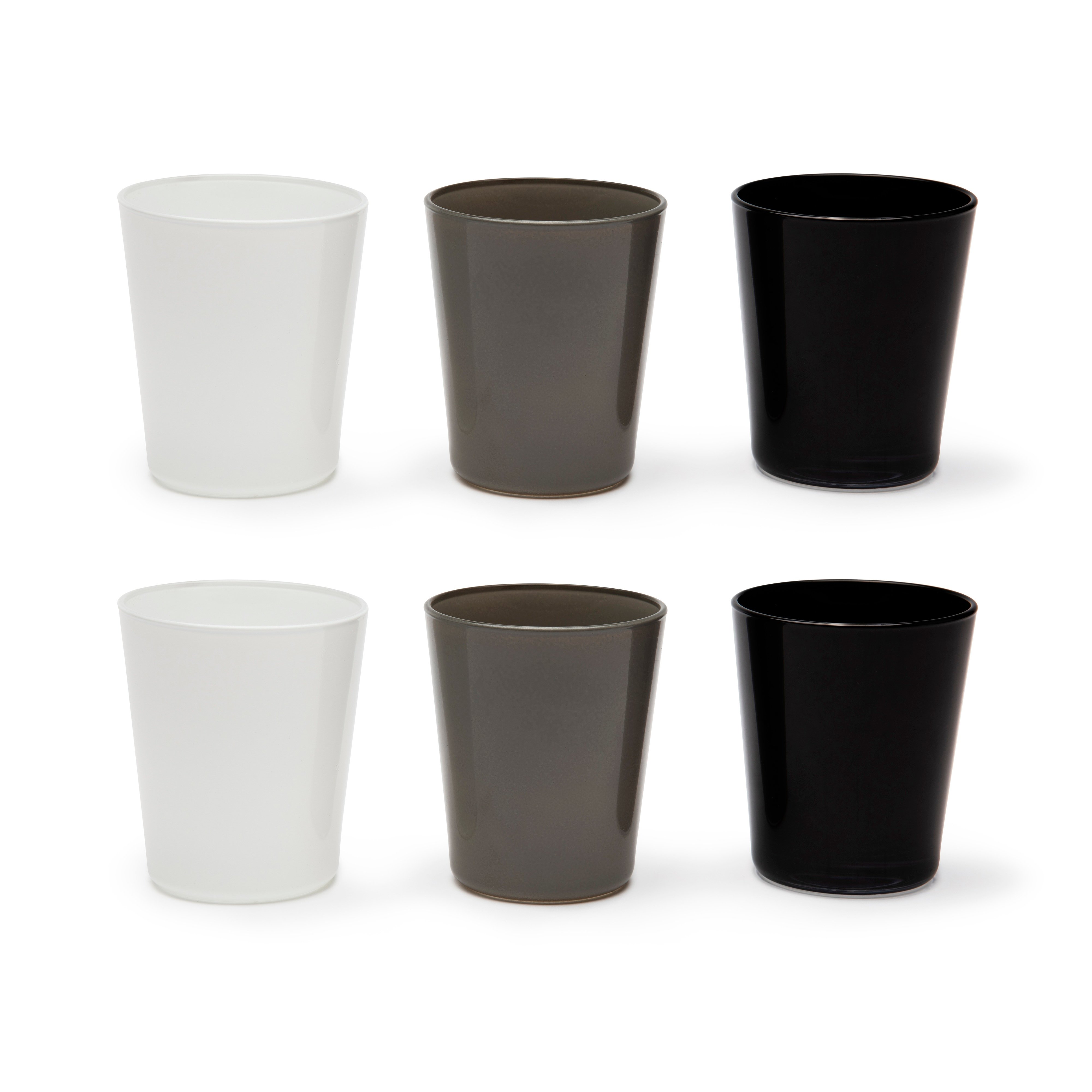 Set 6 Bicchieri In Vetro Soffiato Portofino Di Excelsa | Rosso E Grigio 30 Cl - Made In Italy