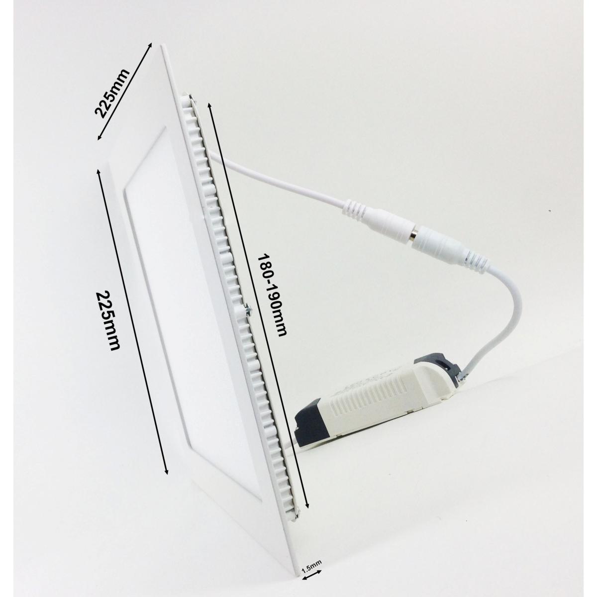 Spot LED Encastrable Carré BLANC 18W (Pack de 10) - Blanc Chaud 2300K - 3500K - SILAMP - 5