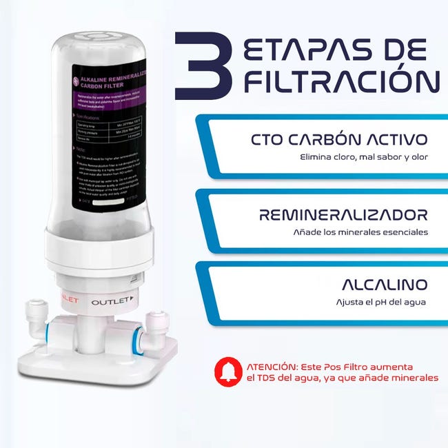 Filtro Acqua Rimineralizzazione - Per Osmosi Inversa, 1500 Galloni - Foto 3