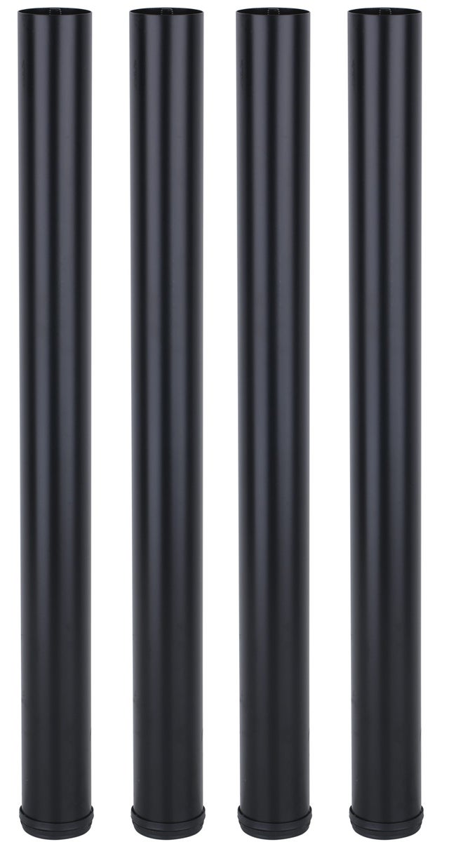 4 Pieds de table ou de bureau en acier réglables en hauteur, couleur noir, hauteur 70-73 cm